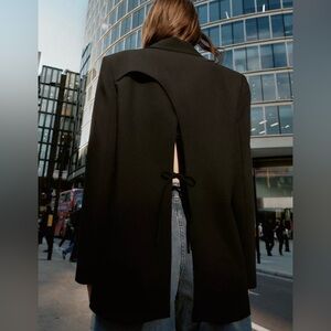 Zara NWT Open Back Tie Blazer XL 8884/696/800